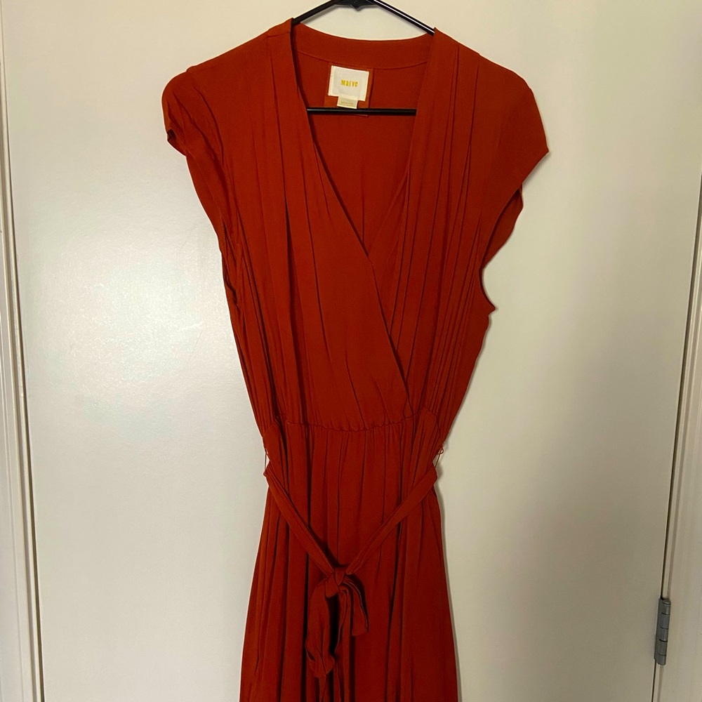 Maeve by Anthropologie red wrap dress